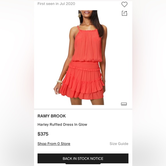 Ramy Brook Harley Ruffled dress Glow S NWT. Condition is "New with tags". - Picture 3 of 4